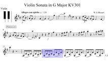 W.A.Mozart - Violin Sonata in G Major K301 - Allegro con spirito - Piano Accompaniment