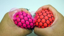 Learn Colors with Squishy Mesh Balls for Toddlers Kids and Children - Cutting Open Squishies