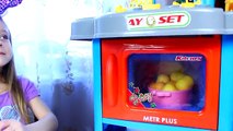 Kitchen oven Play set Toy Appliances Kinder Surprise Eggs Unboxing Toys for Kids