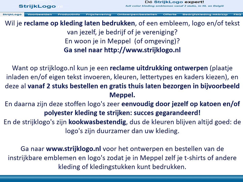Reclame kleding bedrukken Meppel