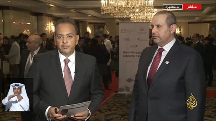 أمير قطر يجري مباحثات مع رئيسة سنغافورة