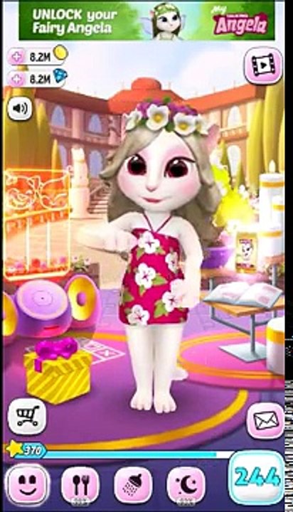 My Talking Angela, Hawaiian outfit unlocked- Gameplay makeover best for Kid #69