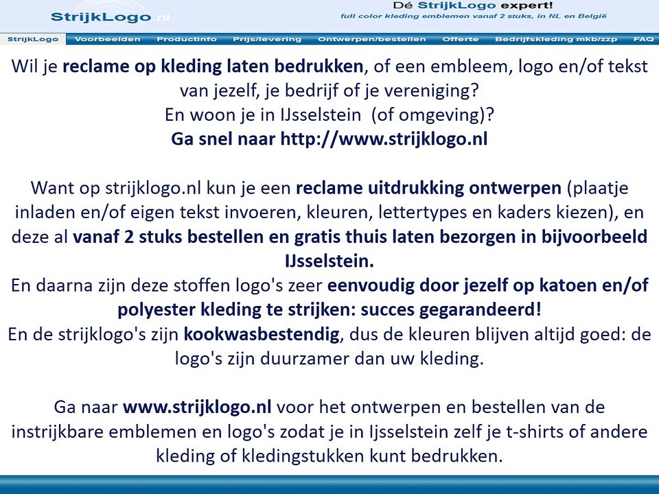 Reclame kleding bedrukken Ijsselstein