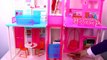 Glam Barbie doll house tour - kids how to set up barbie house mansion toy play for girls