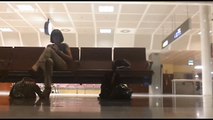 Bored dad moonwalks through Tenerife Airport during five hour delay