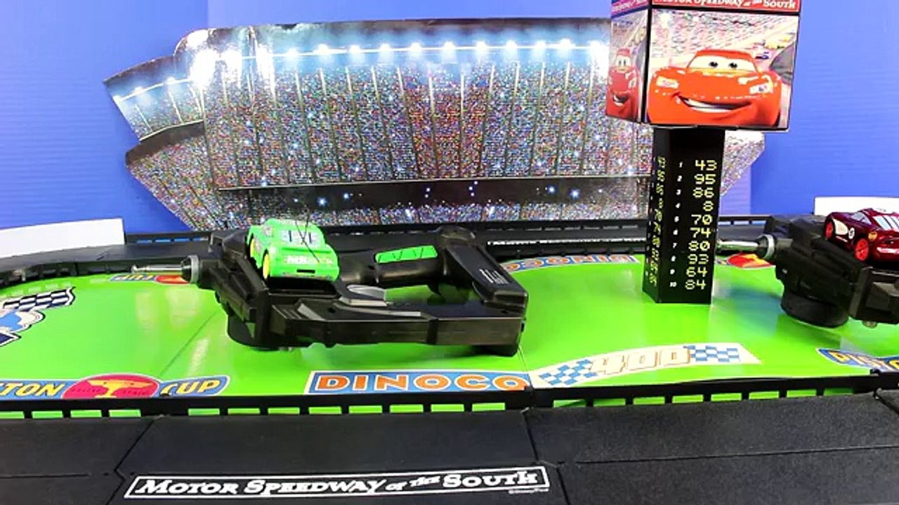 Disney Pixar Cars Lightning McQueen & Chick Piston Cup 500 Race Track Playset