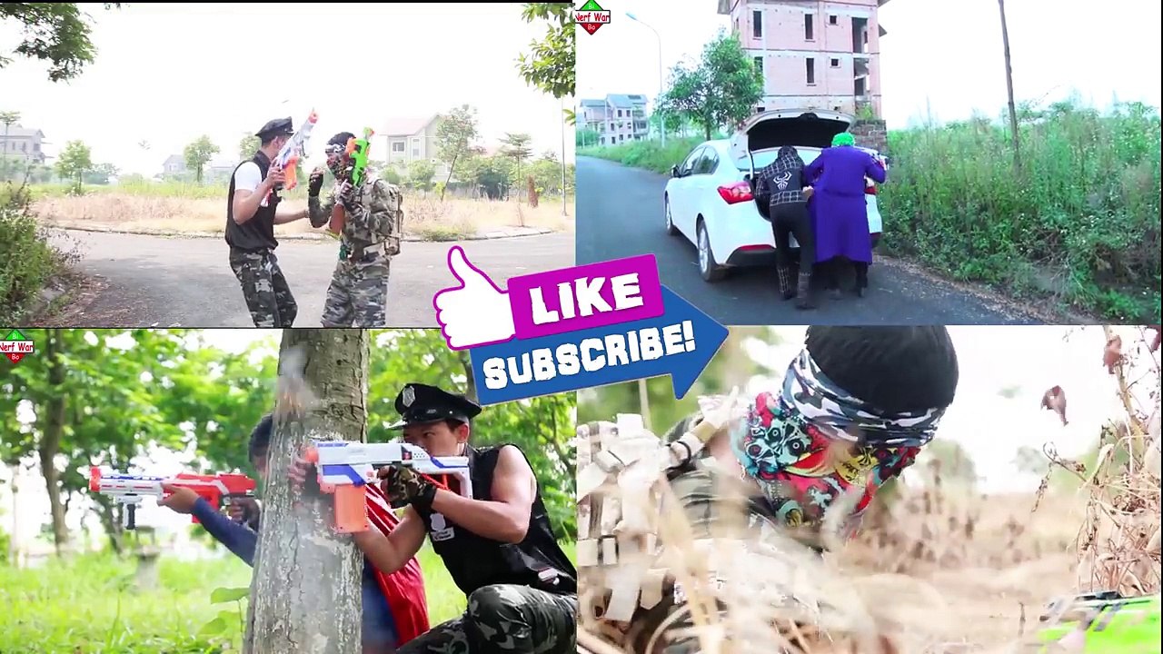 Little Heroes Girl Police Nerf Guns Joker Action kids superhero in real life