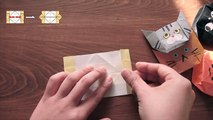 ネコの箱。小物入れ♪【origami tutorial】CATs BOX折り紙の箱、猫バージョン。