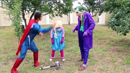 Frozen Elsa Joker DROP BABY INTO A LAKE Spiderman Spidergirl Princess Snow White Superhero