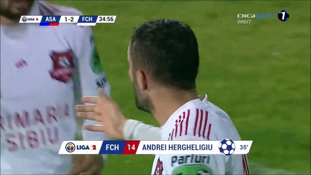 1-2 Andrei Herghelegiu Goal Romania Liga II - 17.10.2017 ASA Târgu Mureș 1-2 FC Hermannstadt