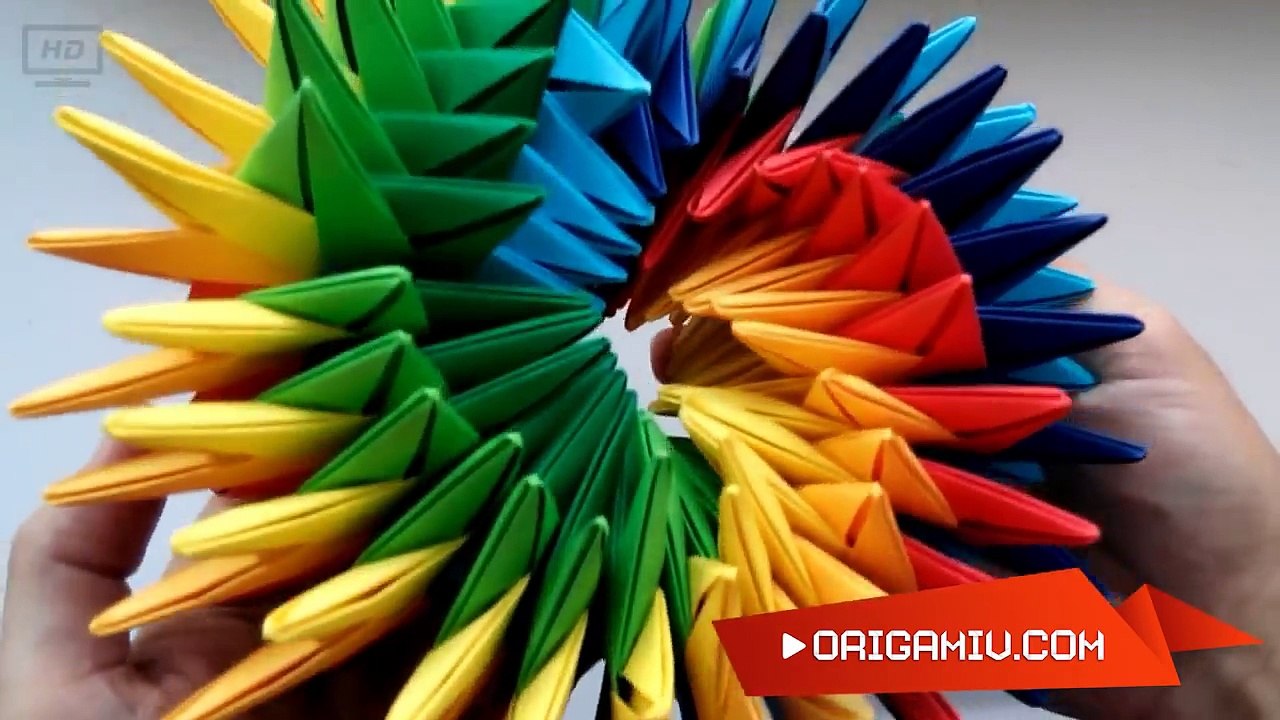 Super origami star - bright rotating star out of paper (Origami Swirl Star Torus by Yuri Shumakov)