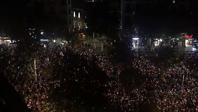 La concentració en suport a Jordi Sànchez i Jordi Cuixart