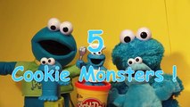 5 Cookie Monsters, all blutoys , Hokey Pokey Cookie Monster , Count n Crunch Cookie Monster