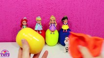 Disney Princess Elsa Rapunzel Ariel and Snow White 5 Giant Play Doh Surprise Eggs Opening