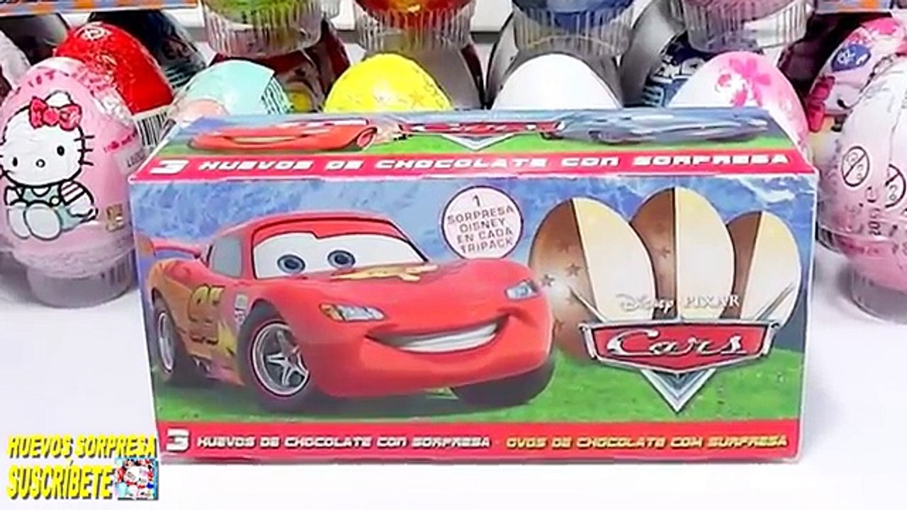 3 HUEVOS SORPRESA. CAJA DE CARS DE DISNEY PIXAR. CON RAYO MACQUEEN.
