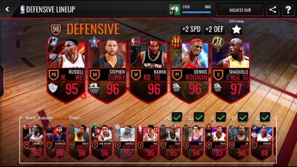 NBA LIVE MOBILE 97 OVERALL SHAQUILLE ONEAL GAMEPLAY!!THIS CARD IS A FLAT OUT BULLY!