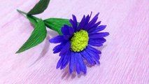 Beautiful Aster Crepe Paper flowers - Flower Making of Crepe Paper - Paper Flower Tutorial