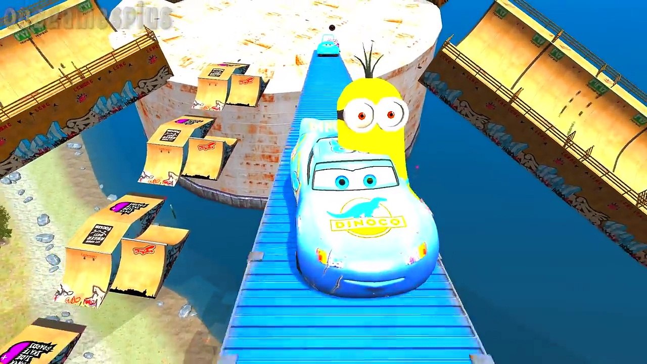 Disney cars Dinoco McQueen & Dinoco King 43 and Minions Nursery Rhymes Childrens Songs