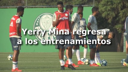 Yerry Mina se entrena con normalidad tras dos meses de baja