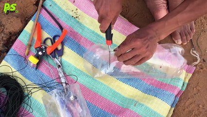 Amazing!! Clever Man Creative Two Holes Fish Trap With Plastic Pipes To Catch A Lot Of Fish In River