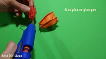 DIY paper rose in origami style. Easy paper rose.
