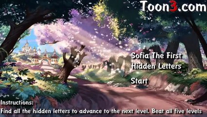 SOFIA THE FIRST Full 8 Princess Sofia s Hidden Letters Disney Princess Game