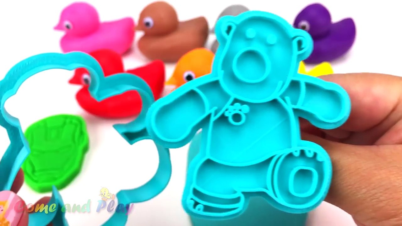Learn Colors Play Doh Ducks Pororo Disney Superhero Peppa Pig Molds Tayo Little Bus Surprise Toys