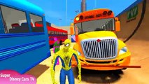 COLORS SPIDERMAN Wheels On The Bus & School Bus Colors & Nursery Rhymes for Children