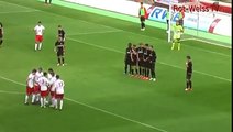 Epic Funny Football Free Kick Strategy, Goal from Rot Weiss Essen Soccer Match-kbXMJ4WF74E