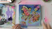 Speed Painting - Mixed Media Intuitive Painting using Masks