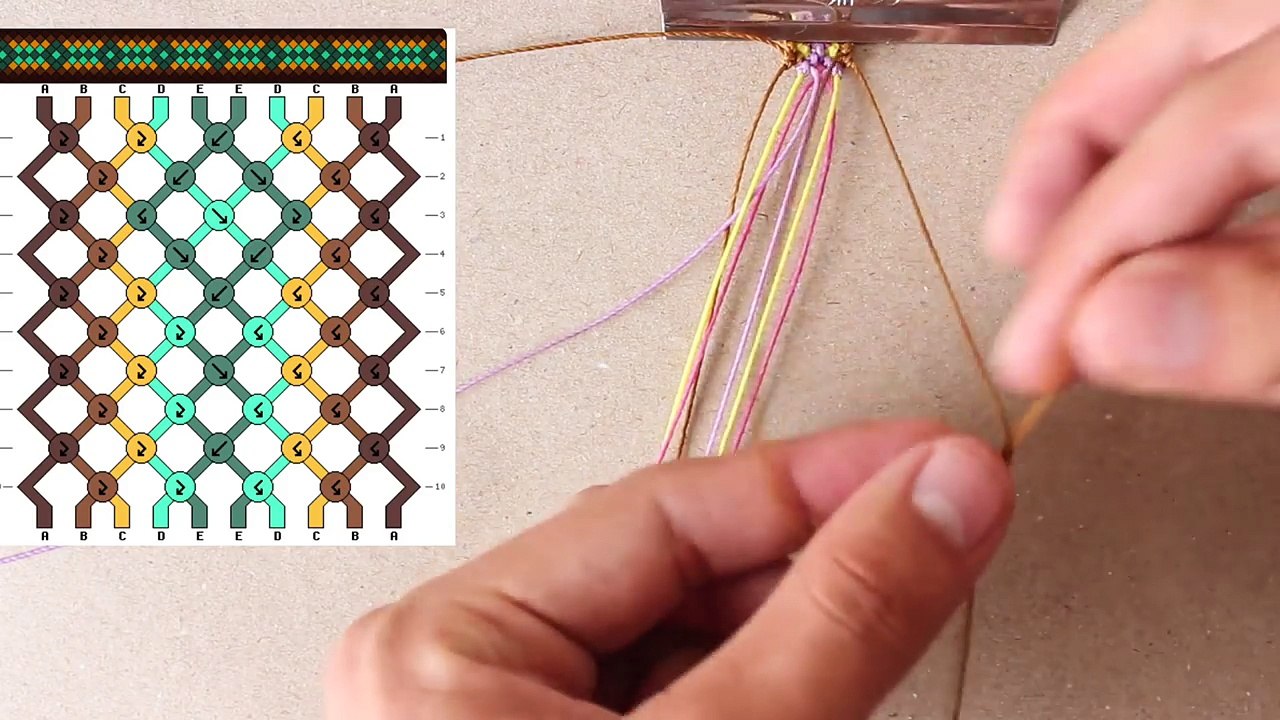 tutorial pulseras de hilo con patron friendship bracelets