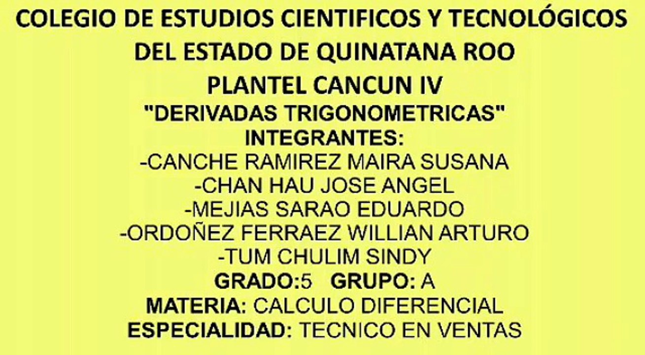 Derivadas trigonometricas
