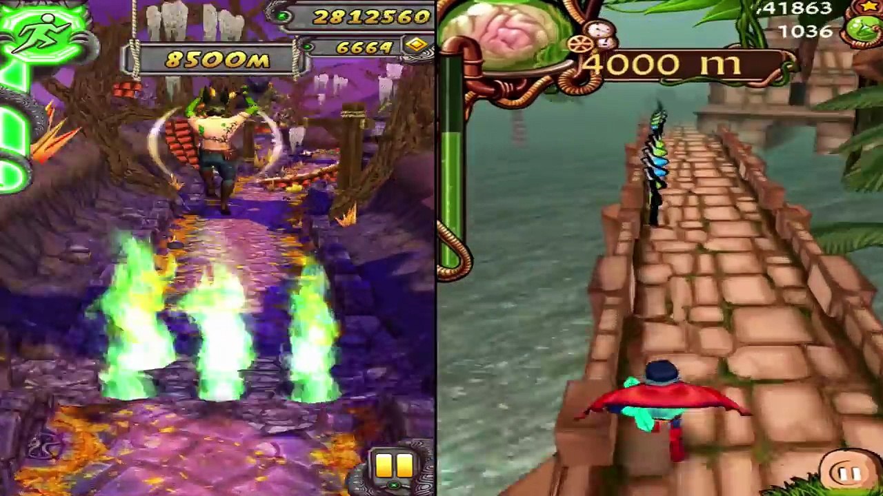 Temple Run 2 Vs Temple Zombies Run Amazing Fast Run Compilation