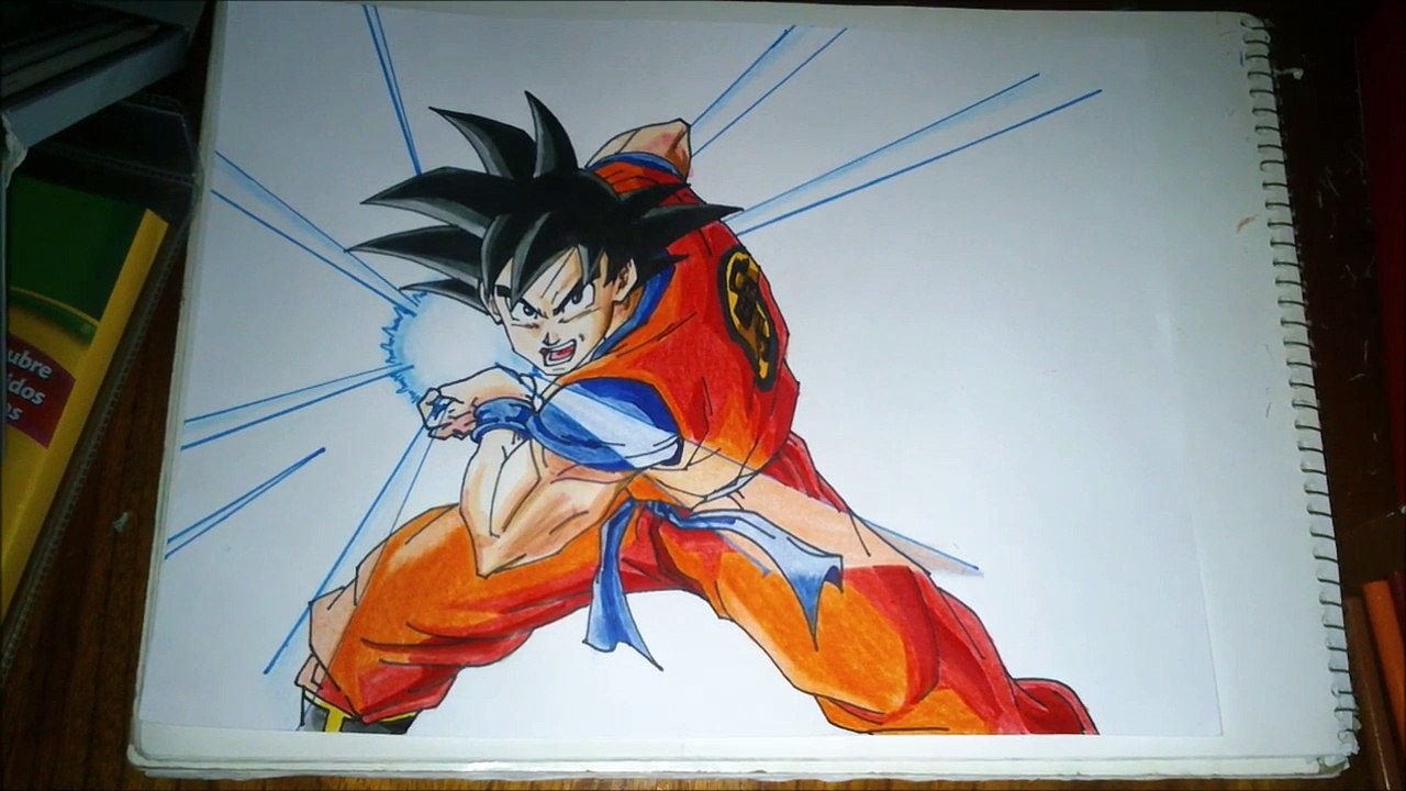 Dibujando a GOKU kame hame ha, drawing goku kame hame ha, how to draw goku kame hame ha