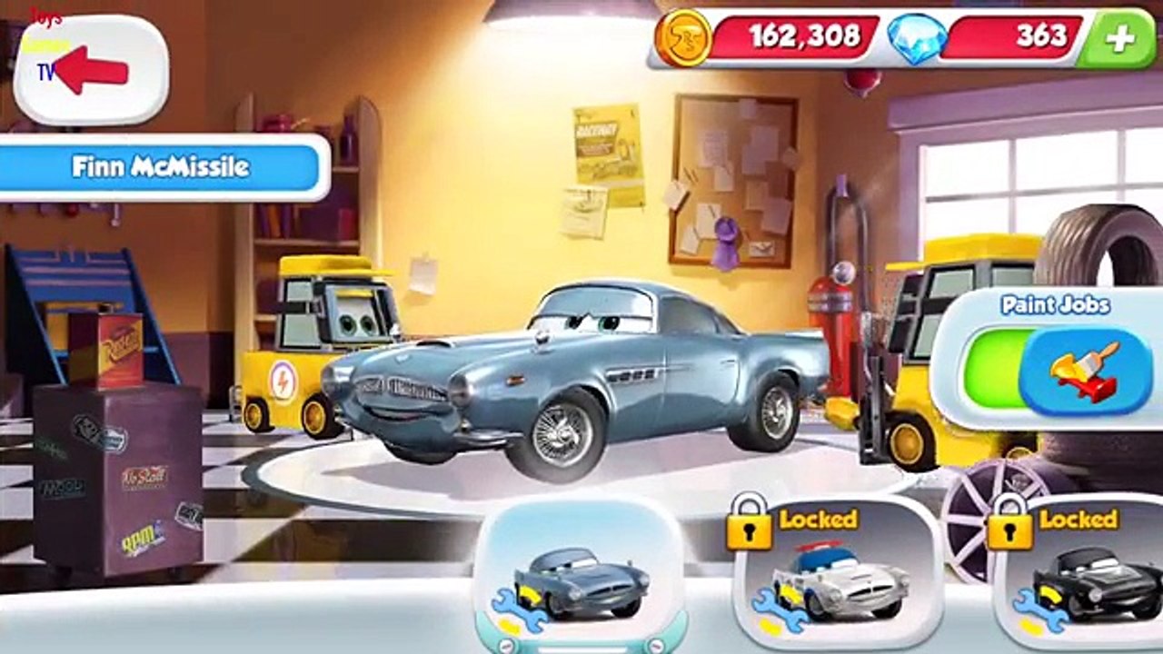Disney Pixar Cars Fast as Lightning - Finn Stage 1/4 vs Mater, Fillmore, Flo