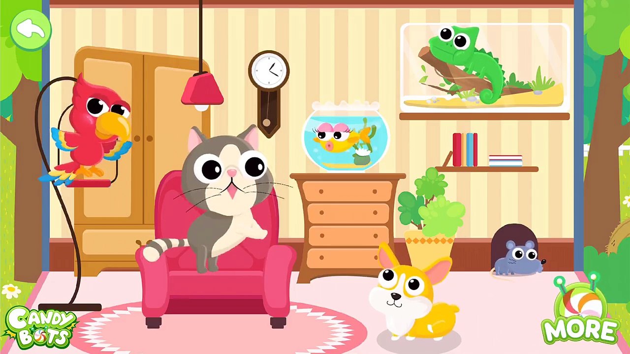 Candybots Animals - Animal in House (Cat, Dog, Mouse, Fish) - Apps for Kids