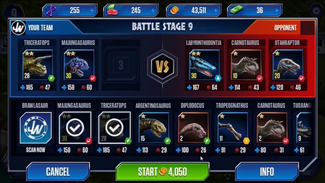 Jurassic World The Game - Stage 9 : Labyrinthodontia Dinosaur (iphone Gameplay)