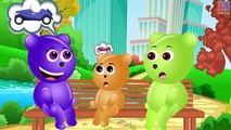 Mega Gummy bear baby crying driving through red light finger family rhymes funny cartoon videos fro