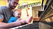 Thrilled Toddler Plays Piano By Foot