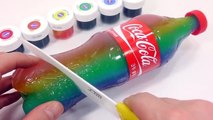 DIY Real Colors Coca Cola Drinking Bottle Gummy Pudding Learn Colors Orbeez
