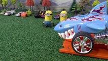 Disney Cars Toys Race Time with Hot Wheels Shark Spiderman Minions Captain America & Angry Birds