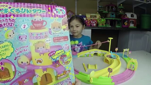 MEGA HUGE SPOON PETS SURPRISE EGG TOYS Cute Kitty Cat Toy Pet Hamster & Tower with Slide Unboxing
