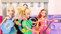 AllToyCollector Frozen Elsa & Anna Barbie CONCERT Singing Disney Barbie RV Motorhome Glam Tour BUS