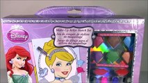Disney Princess Makeup Artist Sketch Kit! Rapunzel Cinderella Makeover with Eyeshadow Lip Gloss!