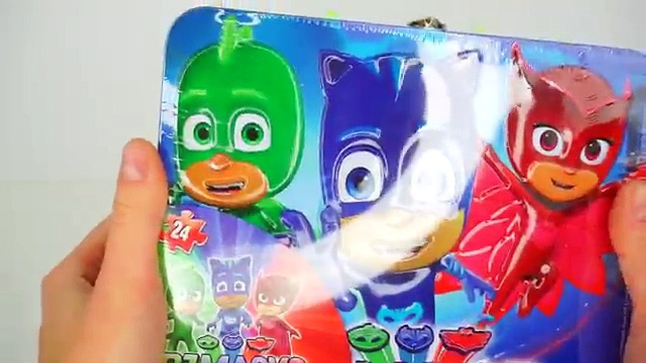 PJ MASKS inside of LUNCH BOX! CATBOY, OWLETTE and GEKKO