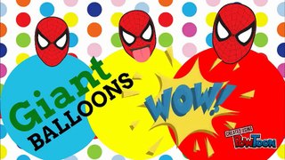 Learn colors with Giant Balloons and Finger Family Nursery Rhymes