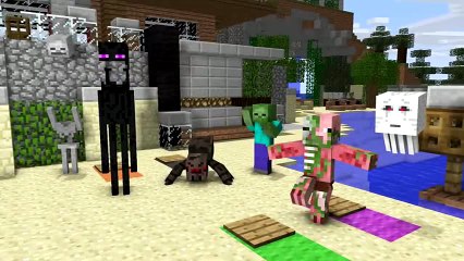 Monster School Bartender Challenge   Minecraft Animation