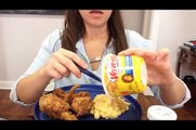 ASMR || Fried Chicken and Macaroni and Cheese || Eating Sounds