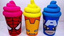 Play-Doh Superhero Sparkle Ice Cream Poop Cups Surprise Laern Colors Finger Family Nursery Rhymes