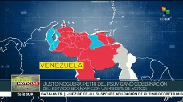 Justo Noguera Pietri del PSUV gana la gobernación del estado Bolívar